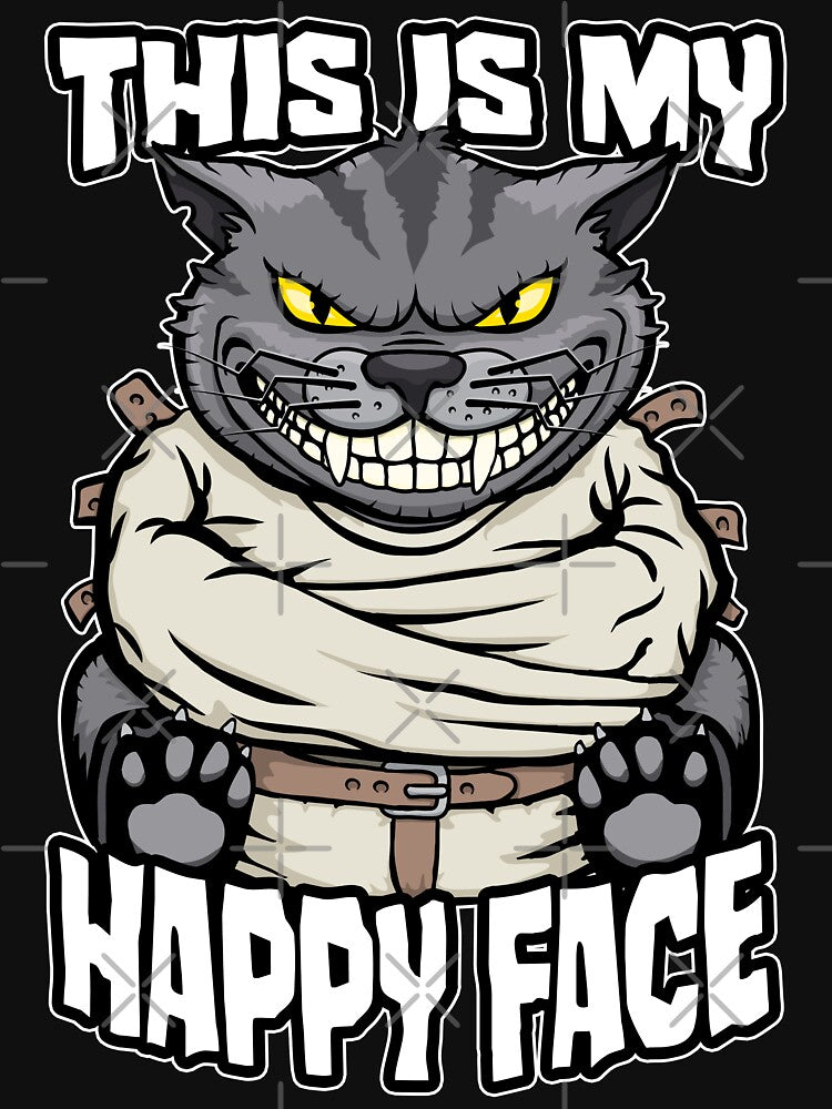 This Is My Happy Face Crazy Cat Lady Funny Mad Cats Lover by GrandeDuc