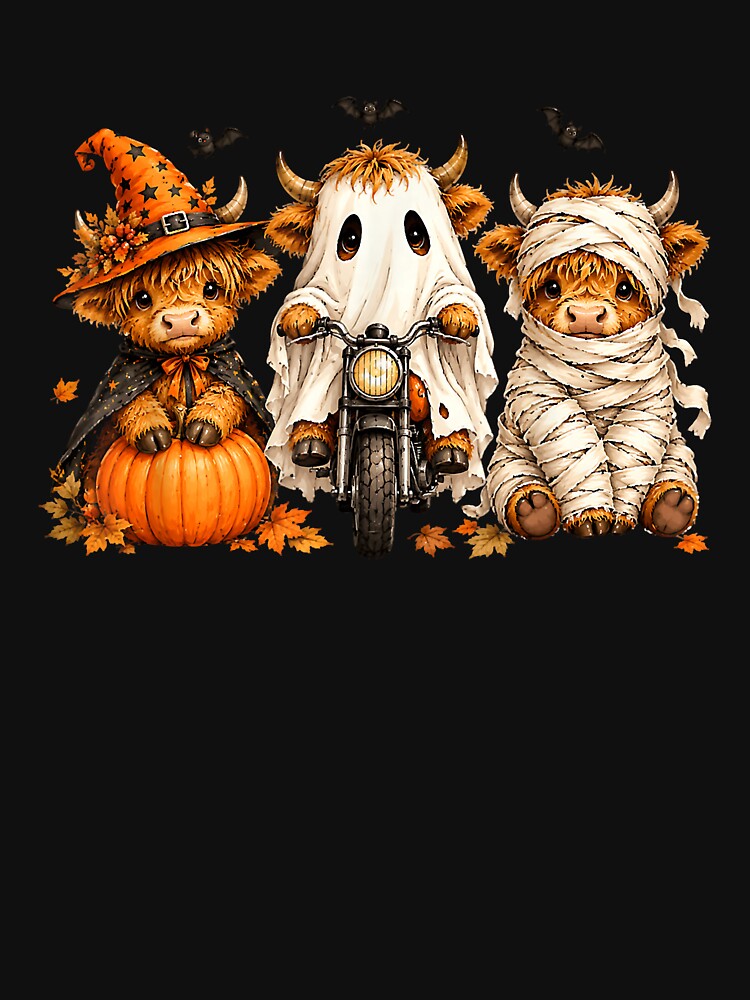 Halloween Highland Cow, Spooky Highlander Cow Fall by cretegracieuk