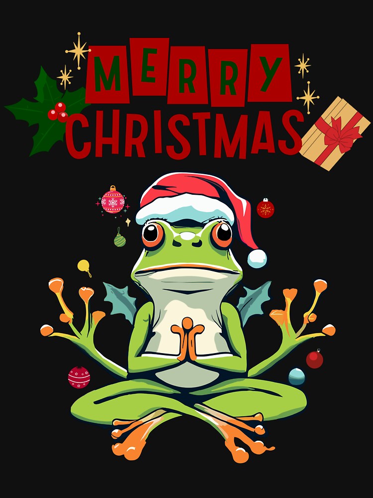 Merry Christmas Yoga Frog by Sofia Rose Design ⭐️⭐️⭐️⭐️⭐️