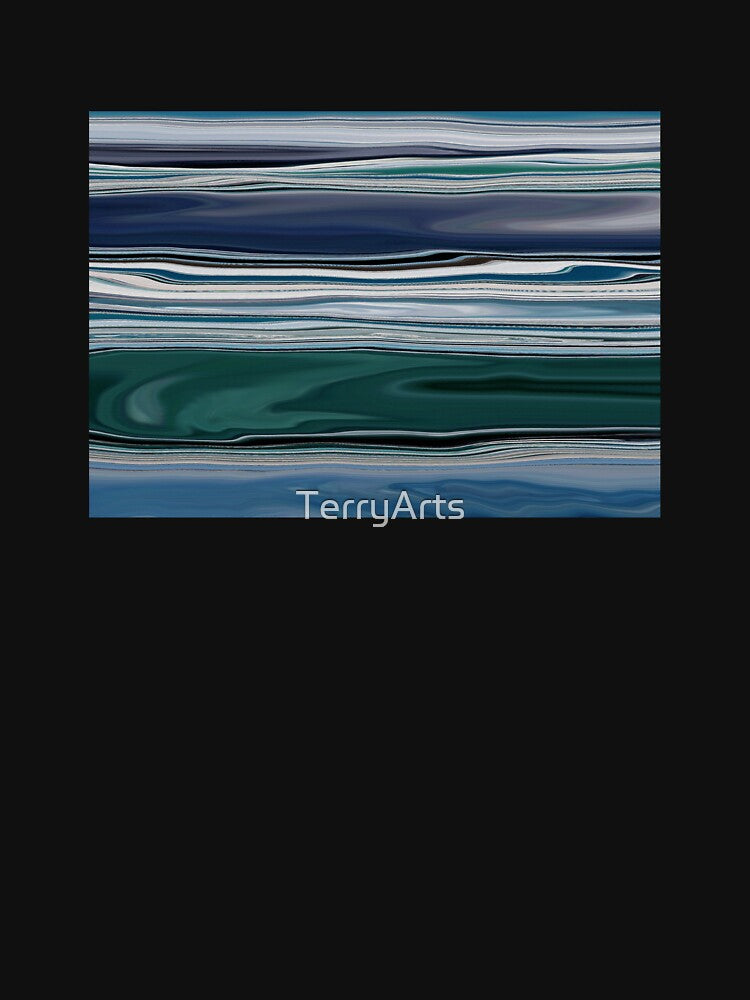 Ocean Abstract Horizontal Stripes Beachy Vibes Beach House Décor Art 20 of 20 by Beachy
