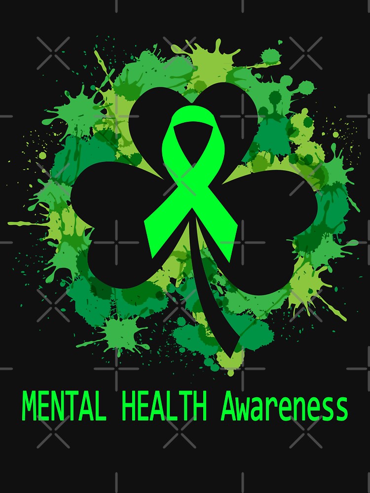 MENTAL HEALTH Awareness Clover Ribbon Happy Patricks Day Support MENTAL HEALTH Warrior Gifts by Tammyilaria