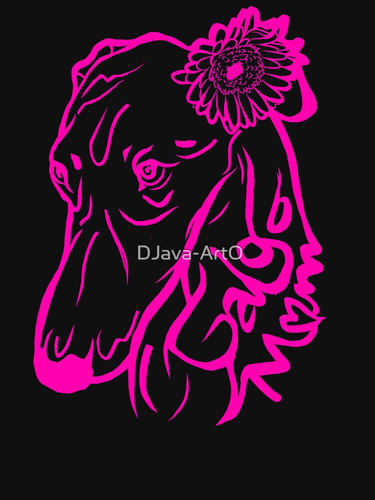 Pink Galgo Mom Line Art by DJava-ArtO