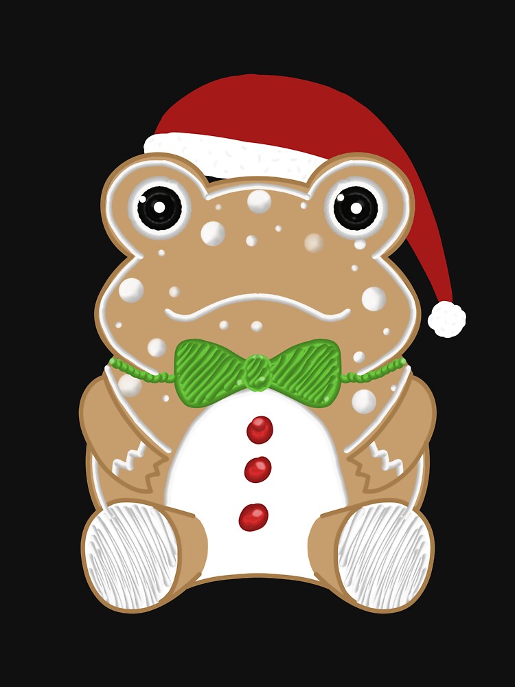Festive Gingerbread Frog With Santa Hat by akus-passion
