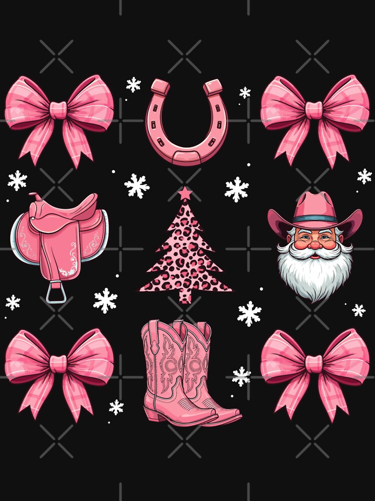 Cute Pink Coquette Bow Xmas Christmas Tree Western Gift for Kids Girl Women by JUSTBEELEGANT