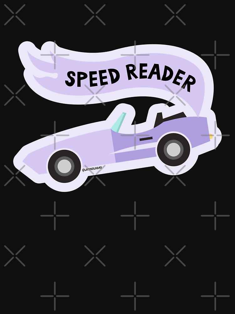 Speed Reader / Bookish Racing Car Pastel Purple Lavender Aesthetic For Girlie Readers Tbr Ya Books by Latinoladas