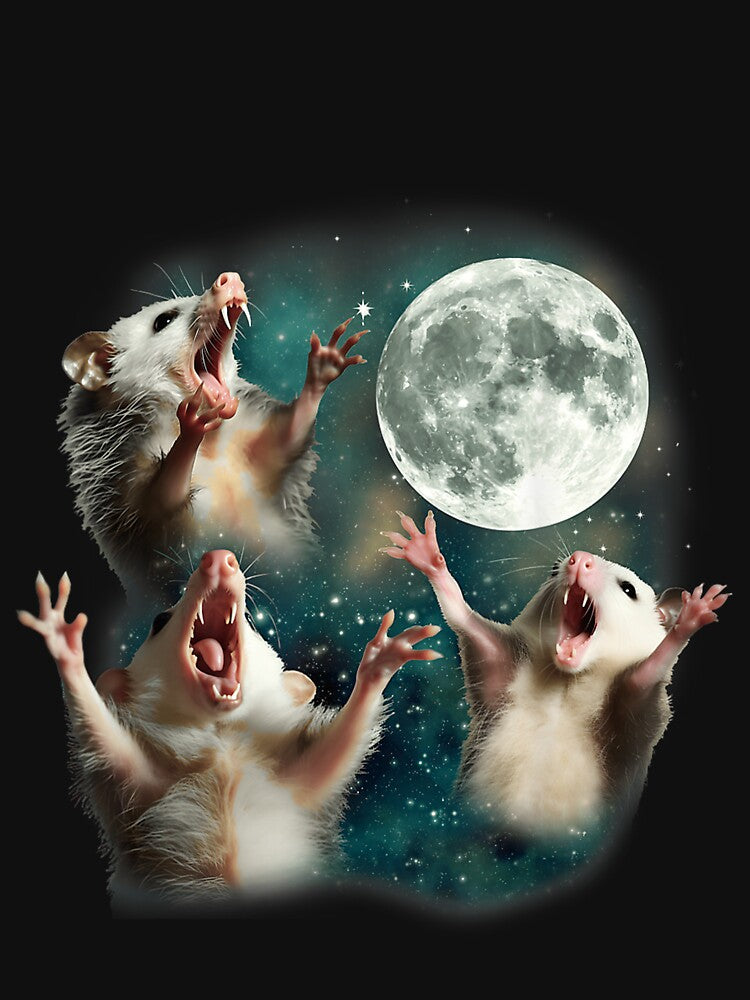 Three Possum Moon 3 Opossum Funny Weird Cursed Meme , Opossum Gift For Mom Dad Kids by Opossum GIFT ★★★★★