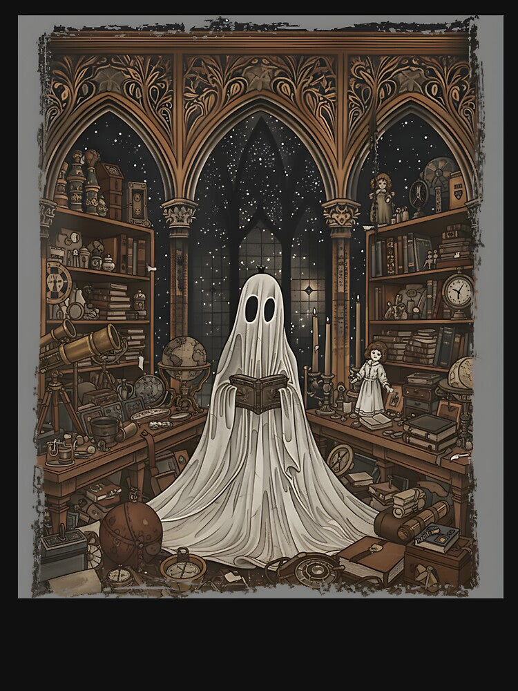 Funny Book lover Ghost halloween black by Cheesymatiion