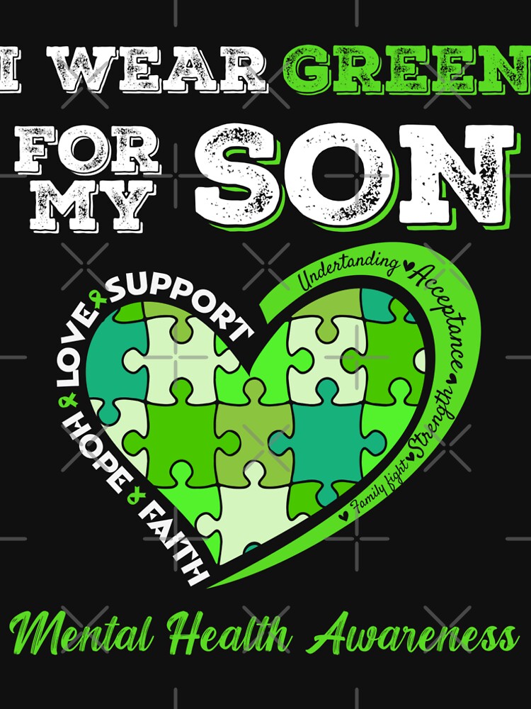I Wear Green For My Son Mental Health Awareness Mom Dad by donvector