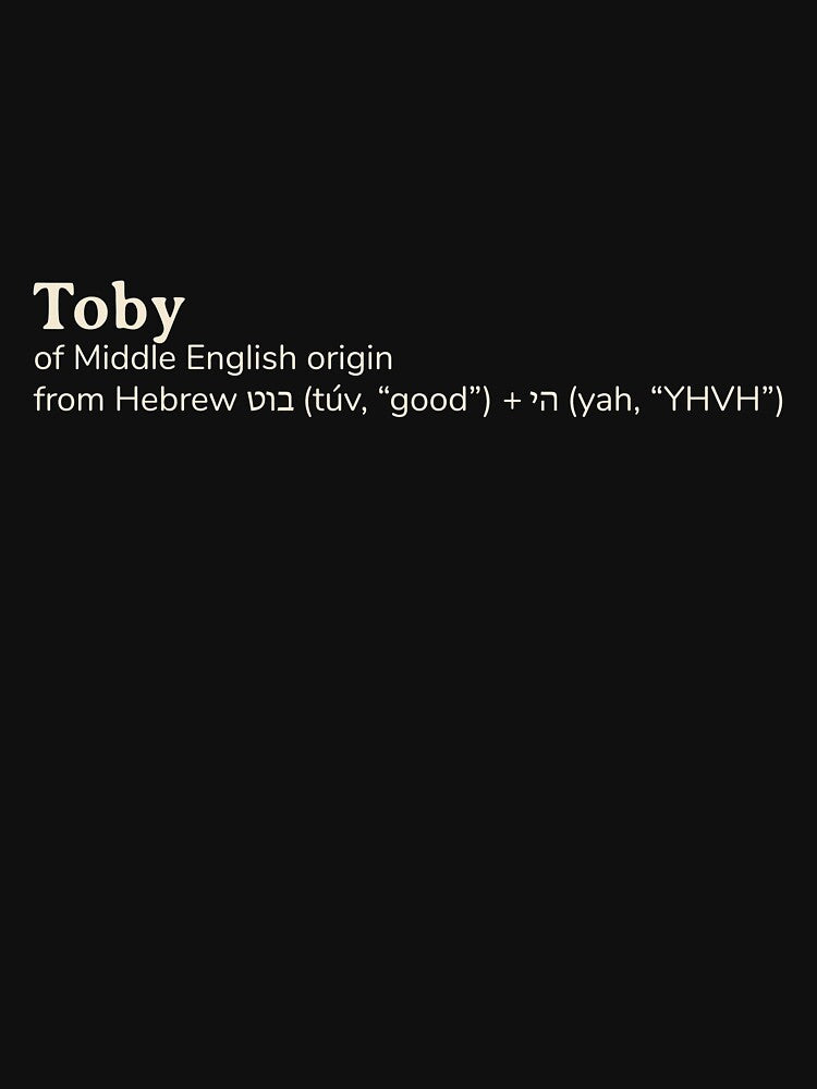 Toby name etymology by YourNameStory