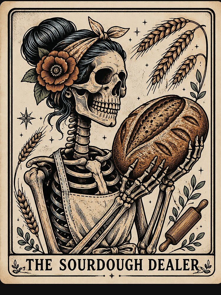 Sourdough Baker Tarot Card, Funny Vintage Homemaker Baking, Halloween Homemaker by Cchotlan