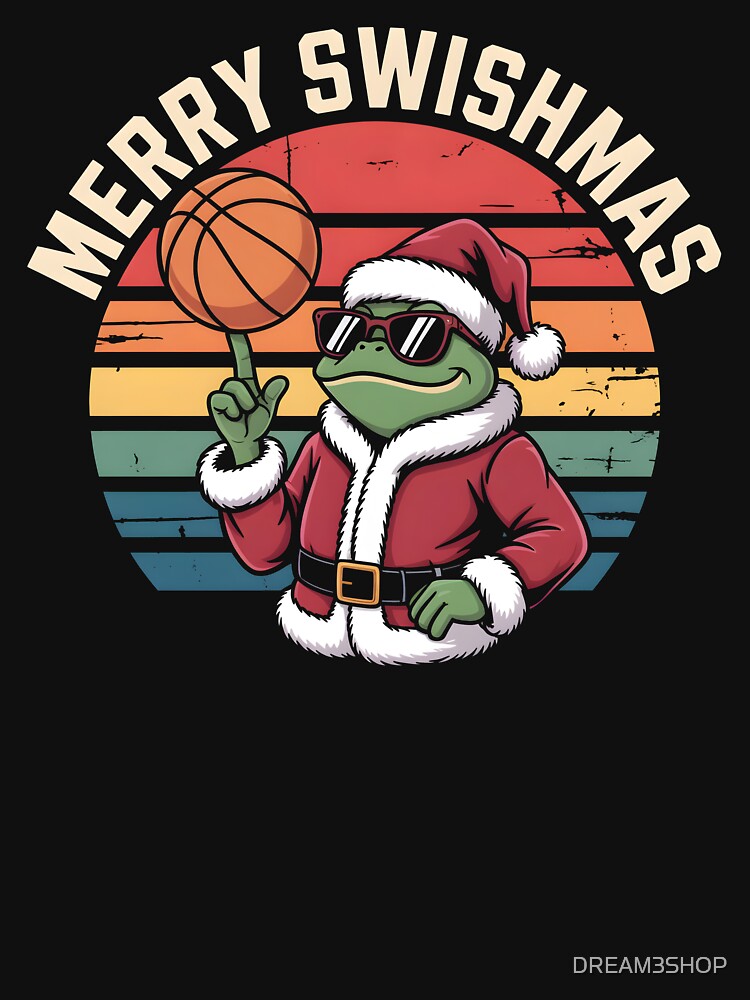 frog Merry Swishmas Basketball Christmas by DREAM3SHOP