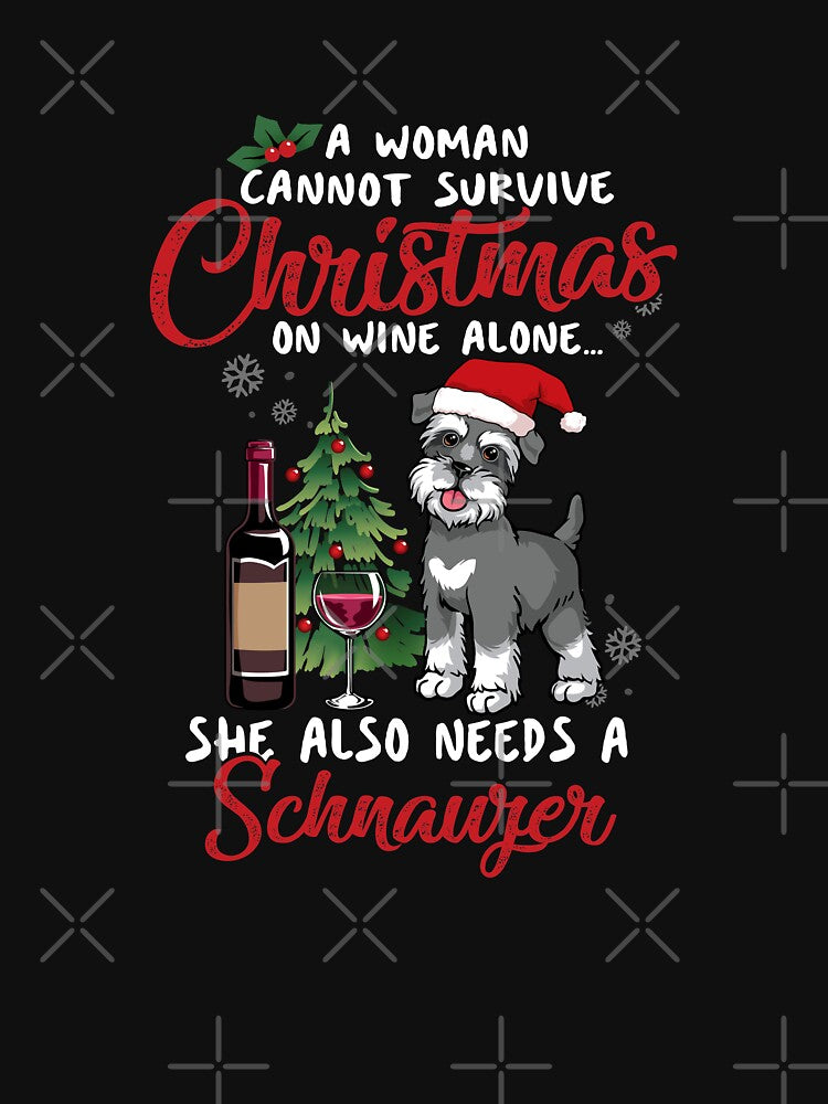 Women, Schnauzer Wine Funny Christmas Gift by TeeDoozy