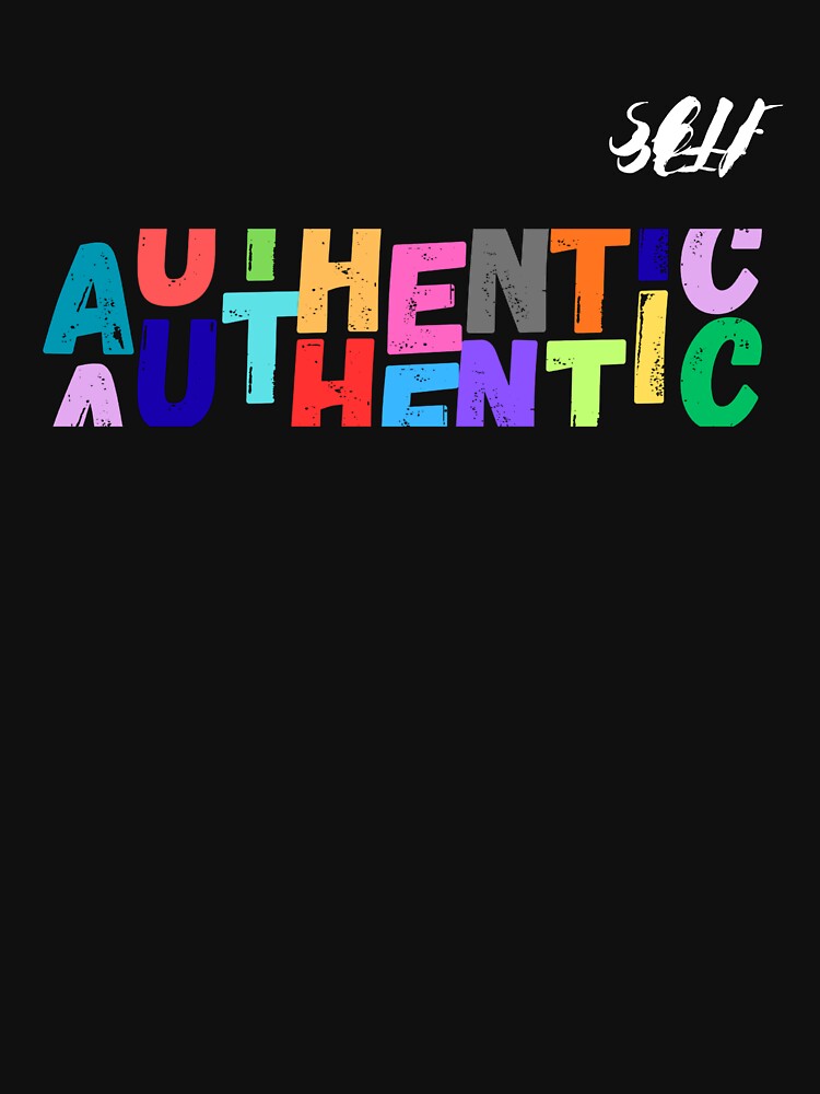 Authentic Self - Colorful Retro Typography Art by thazinart