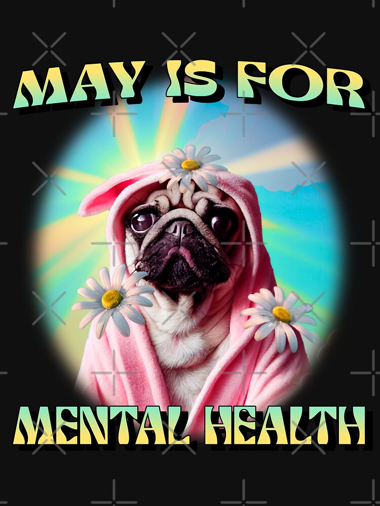 May Is for Mental Health Cute Puppy by Winter--Flowers