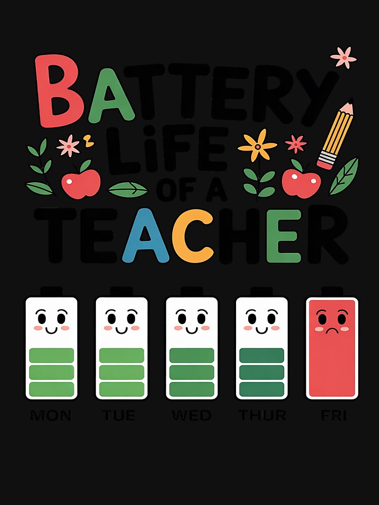 Battery Life of a School Teacher School Week Back to School by BiellaSar