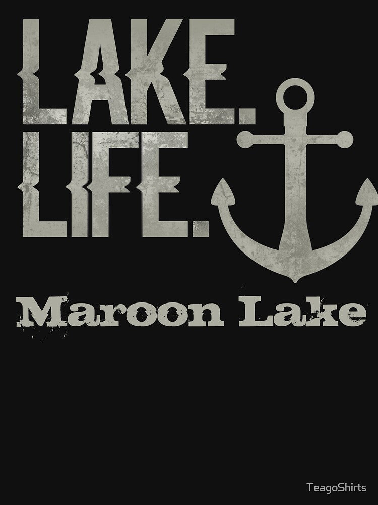 Maroon Lake Colorado Lake Life Nautical Themed with Anchor by TeagoShirts