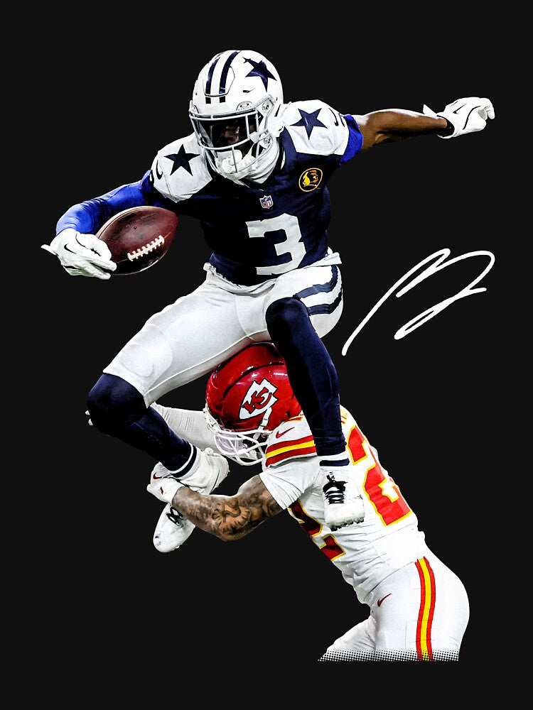 George Pickens Hurdle Trent McDuffie Vintage Football by HeidixHDesigns