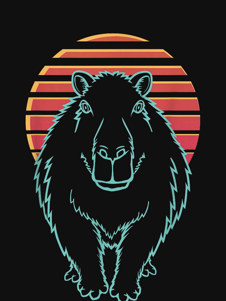 Capybara Lover Animal Retro Synthwave 80s Art for Men Women Kids , Capybara Gift Lover by DZIRI NAJAT