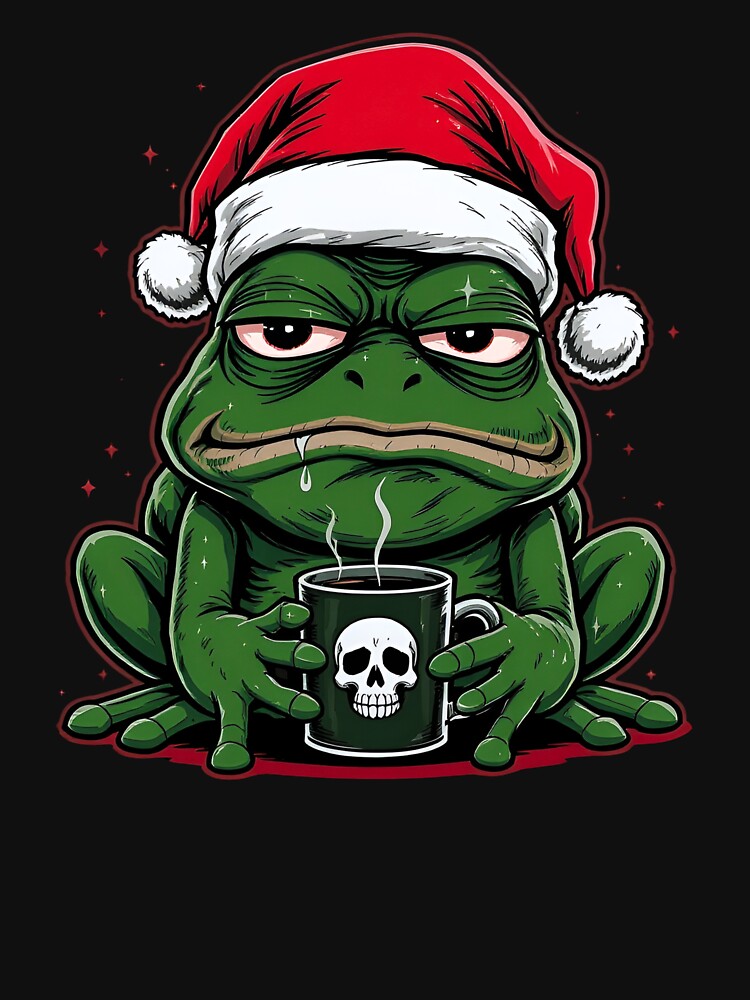 Evil Frog Christmas Mood | Funny Dark Holiday Vector by ColorSplash123