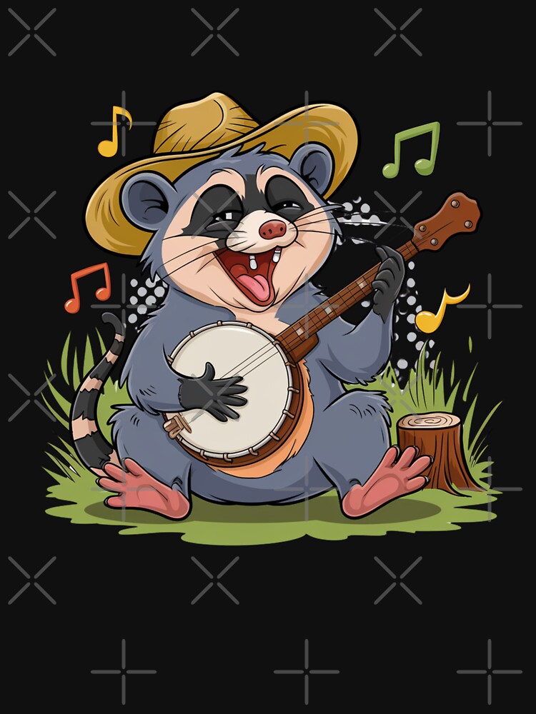 Funny Opossum Playing Banjo by Mateusz Majcherek