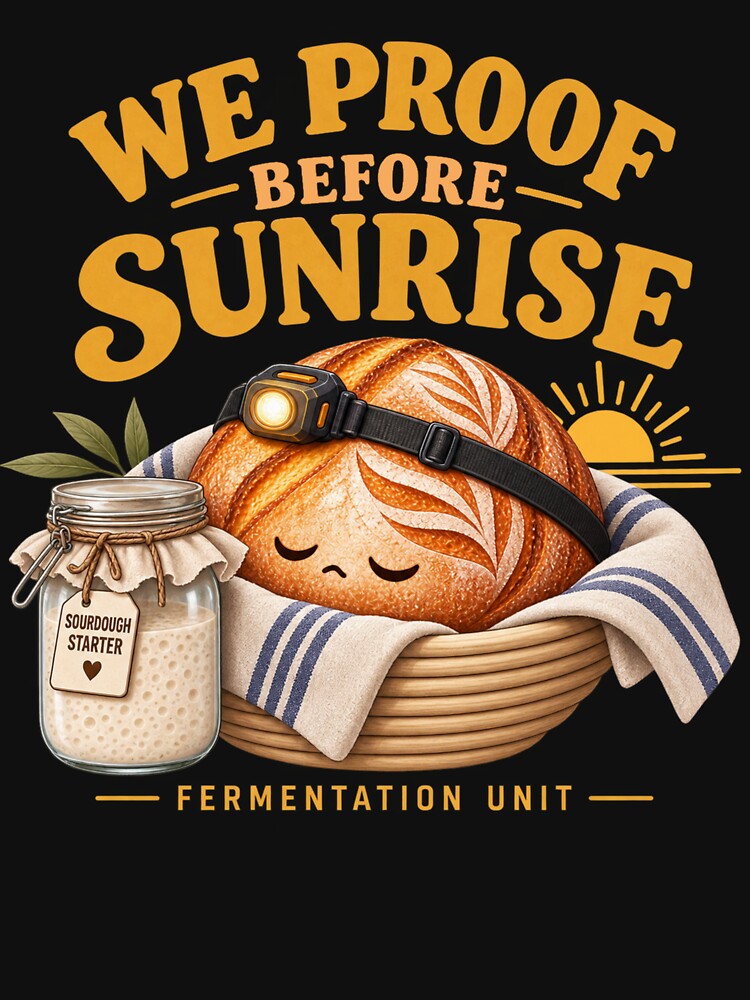 Sourdough Before Sunrise Bread Baking Fermentation Humor by PunchDrop