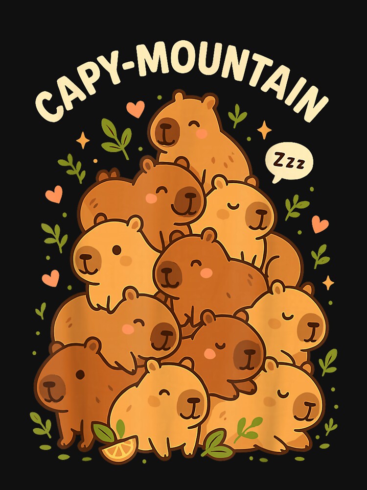 Capybara Mountain Cute Design Capybara Art for Men Women Kids , Capybara Gift Lover by DZIRI NAJAT