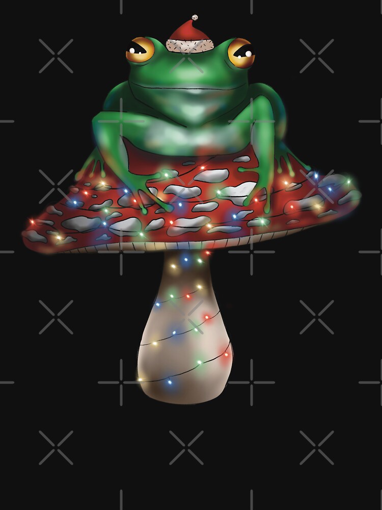 Frog sat on a Christmas mushroom by Steph-draws