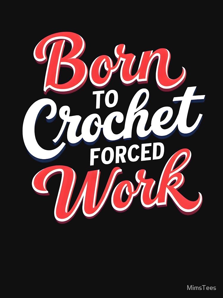 Crochet Lover Text Design in Red and White by MimsTees