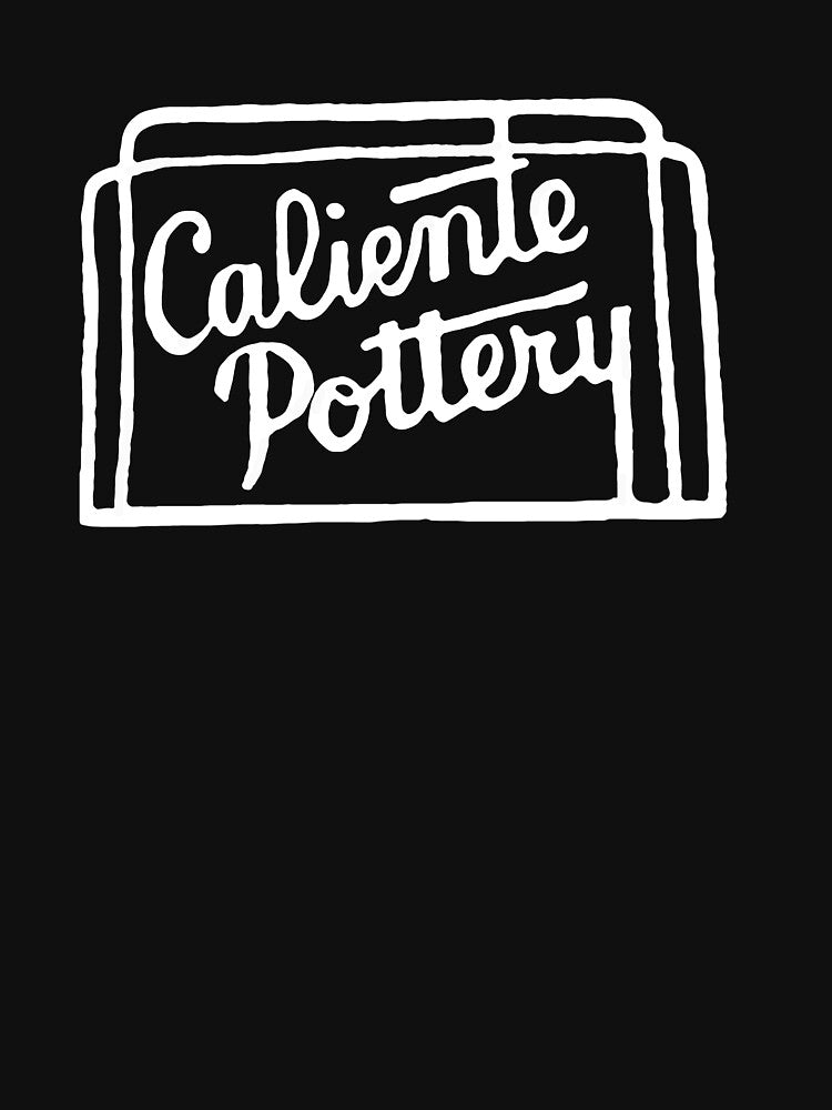 Caliente Pottery mark logo in white by ceramicshirts