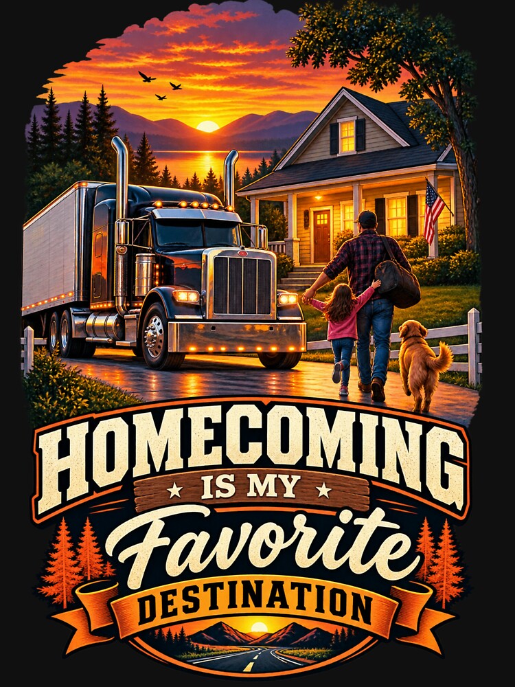 Homecoming Is My Favorite Destination - Trucker Dad T-Shirt by Haque Designs