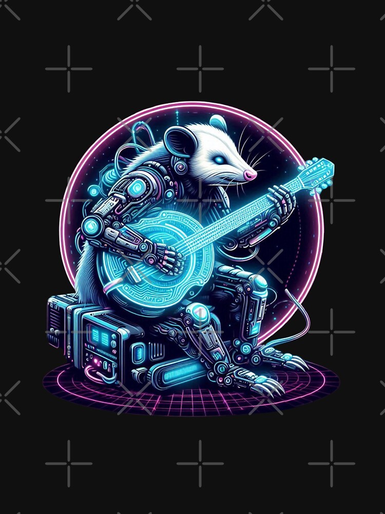 Funny Opossum Playing Banjo Shirt. by zingbing