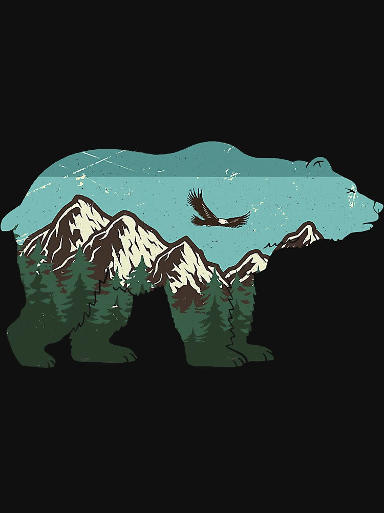 Vintage National Park Bear Wildlife by SkyCloudBlue