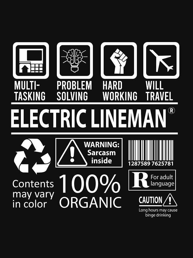 Electric Lineman T Shirt - Multitasking Job Gift Item Tee by hinettiker
