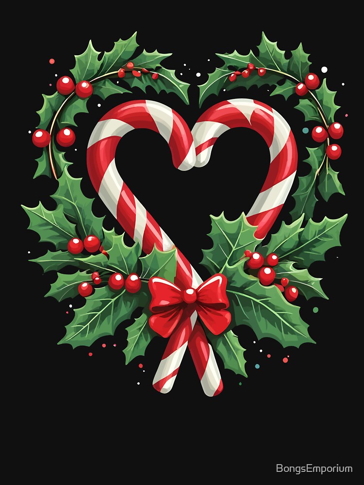 Candy Cane Crew Xmas Merry and Bright Red and White by BongsEmporium