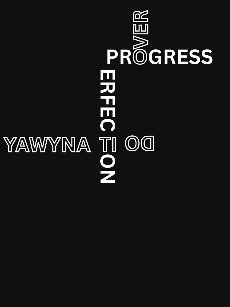 Progress Over Perfection - Crossword Typography Art by thazinart