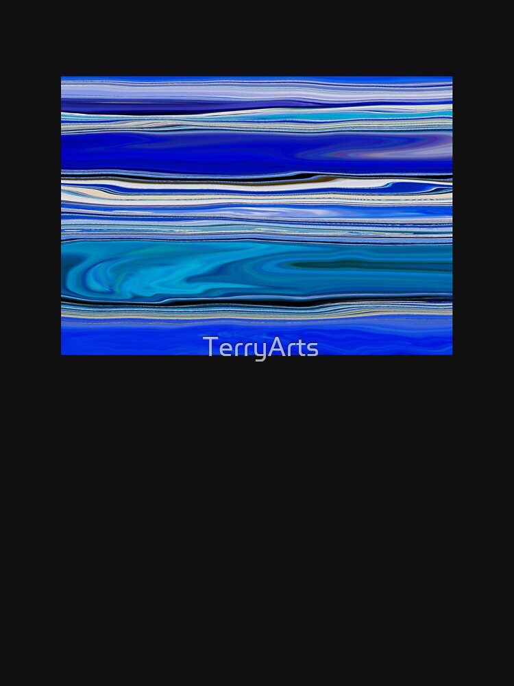 Ocean Abstract Horizontal Stripes Beachy Vibes Beach House Décor Art 17 of 20 by Beachy