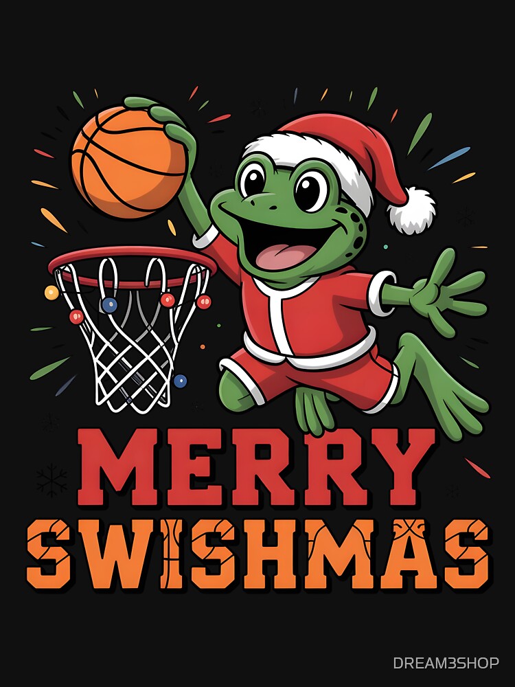 frog Merry Swishmas Basketball Ugly Christmas by DREAM3SHOP