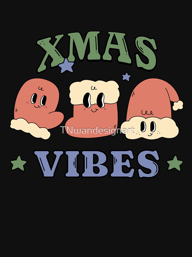 xmas vibes santa smiley groovy retro vintage Christmas matching family squad by TNwandesignart