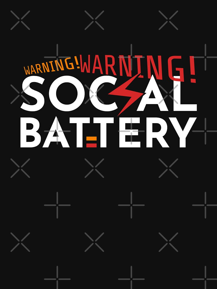 Low Social Battery Warning Funny Introvert Quote by faridilham
