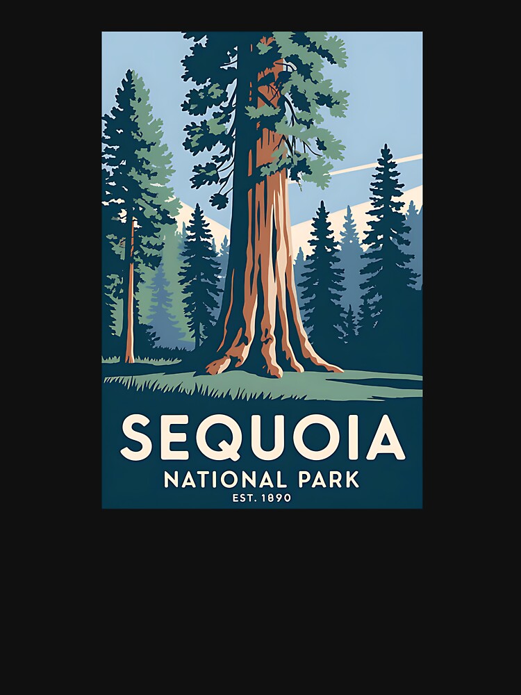 Sequoia National Park Vintage Camping Hiking by Nikogol