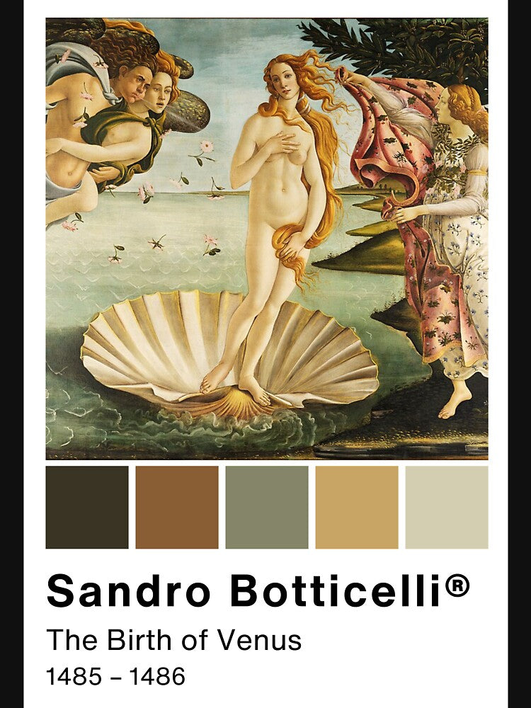 Sandro Botticelli - The Birth of Venus - Pantone Color swatch, Art Paintings Art history by Lemon-y-Shark