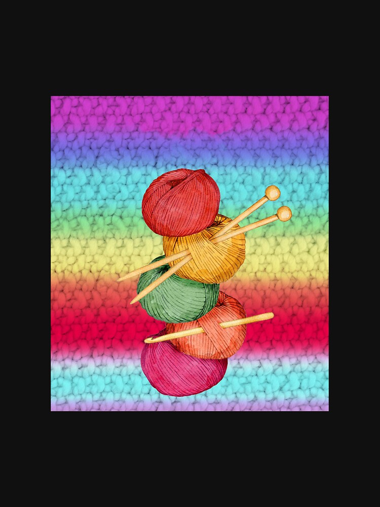 Knitting Threads Glitter  Rainbow Background by HerwigVob