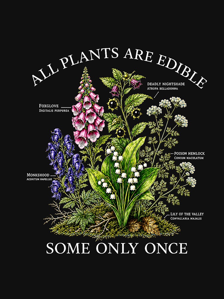All Plants are Edible Some Only Once Funny Botanical Design by FrankIsabel