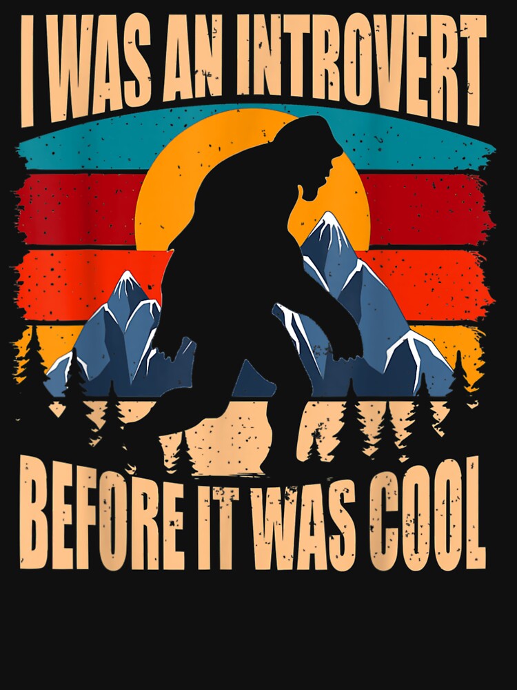 Funny Bigfoot Sasquatch Vintage Retro Sunset Introvert by Rosartistshop