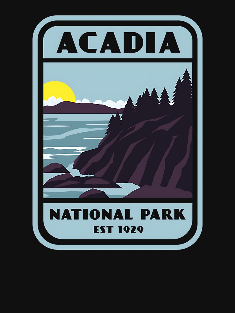 Acadia National Park Vintage Style Badge by Valentingpni