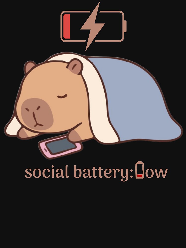 Social Battery: Low - Capybara by CyrilloArt