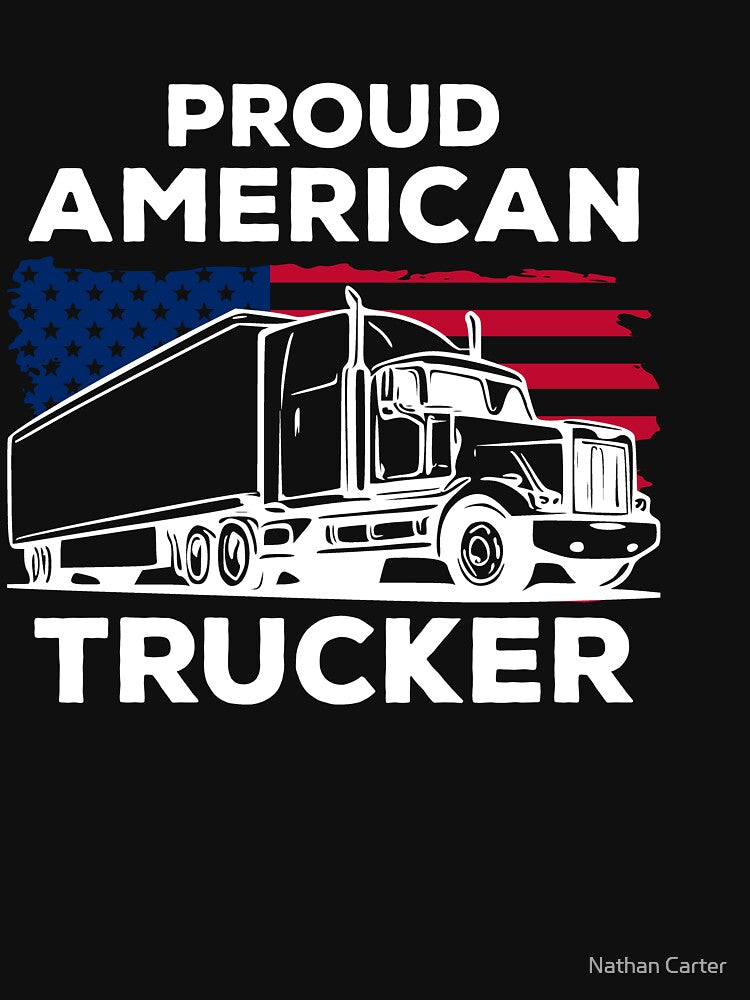 Proud American Trucker Shirt, Truck Driver T-Shirt, Truck Driver Shirt, Gift for Men & Women, USA Shirt, Trucker Gift by CatchUriDesigns