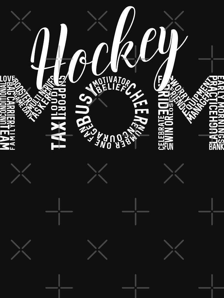 Hockey Mom Word Art (version for dark apparel) by gamefacegear