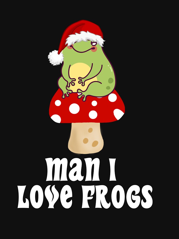 Frog holding flower as Christmas Approaching, Man I love Frogs by moderncrazeshop