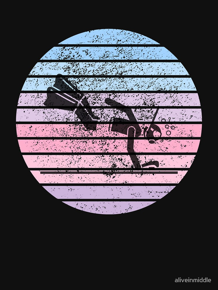 Underwater Hockey with pastel retro sunset by aliveinmiddle